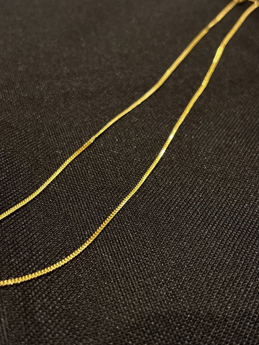 14K Solid Yellow Gold Dainty Diamond-Cut Curb Chain Necklace (18")